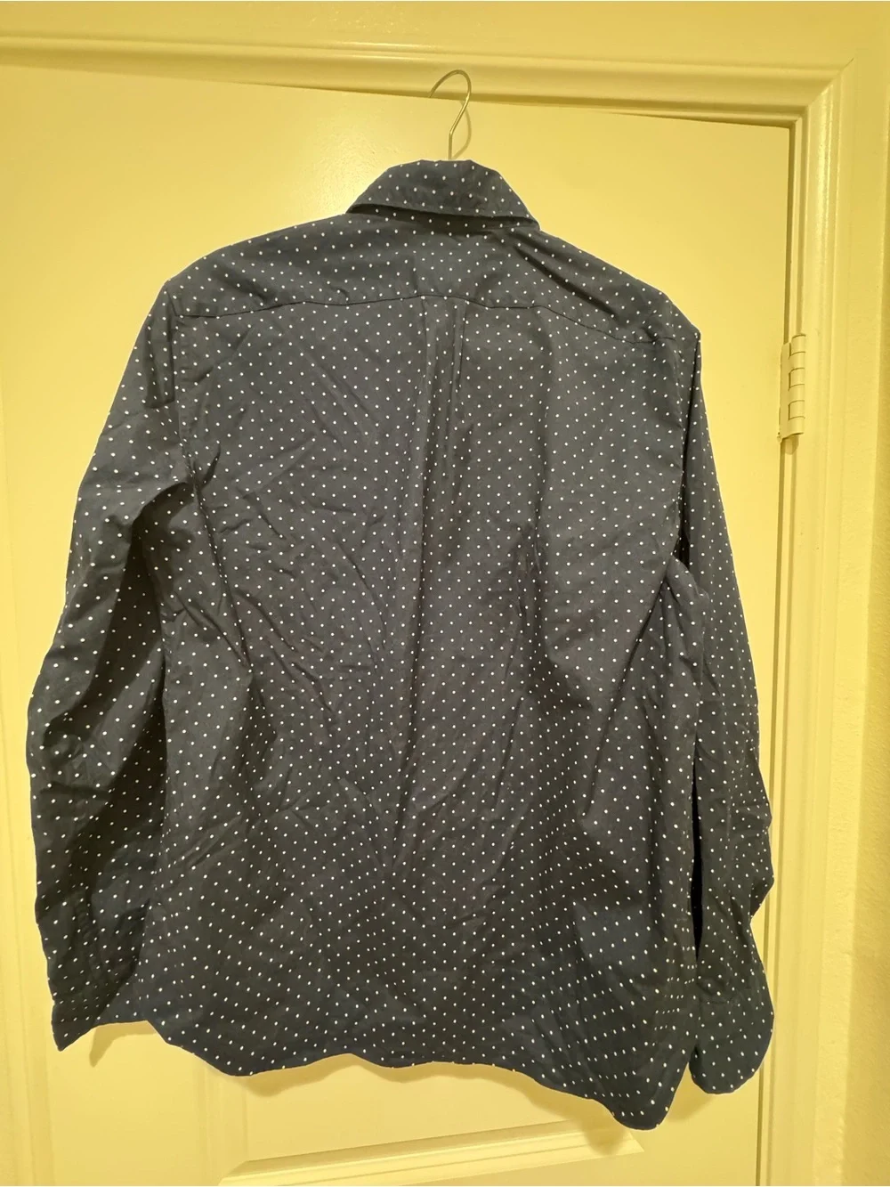 J.Crew Slim Untucked Polka Dot Shirt – Classic Navy Cotton  Medium